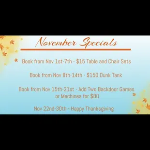 November Specials