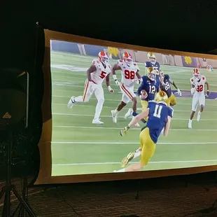 College Football on the 10-foot non-inflatable screen