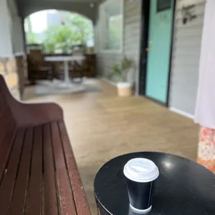 a cup of coffee on a table