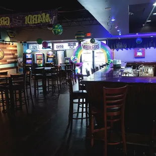 the inside of a sports bar