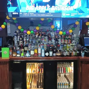great whiskey and canned selection for a Chalmette bar