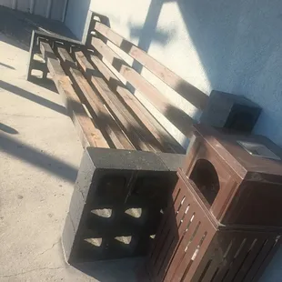 seating in front as well as large patio for smokers