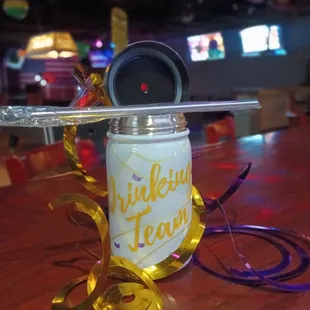 $5 refills &amp; first drink free with Mardi Gras cup purchase