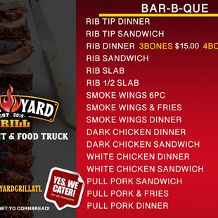 Barbecue Menu