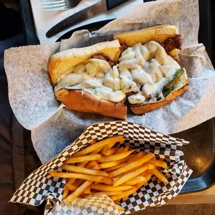 Philly Steak Sandwich and cheese.