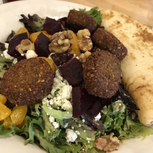 Baby Beet Salad with falafel