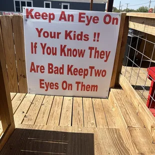 Love the humor for the play ground.