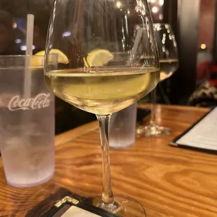 a glass of white wine