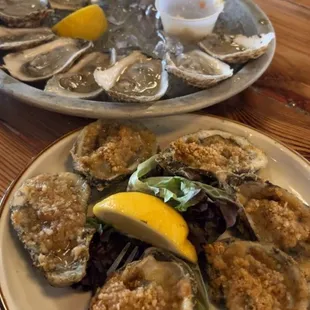 Raw and grilled Oysters