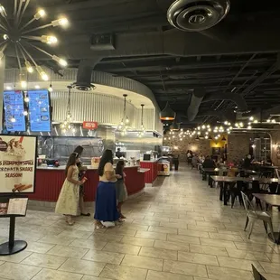 Large open space with lots of seating options for small and large groups