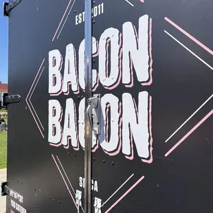 the back of a black trailer