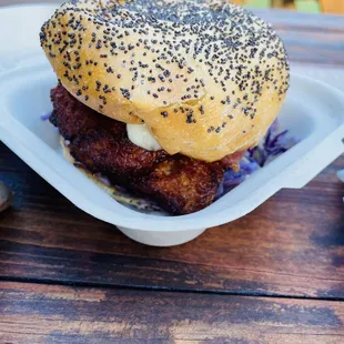 Bacon fried chicken sandwich