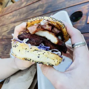 Bacon fried chicken sandwich