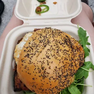 Pork belly sandwich, not a lot of flavor