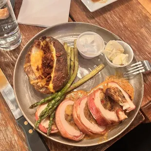 Bacon wrapped chicken entree