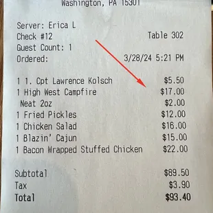Really $17 + $2 for a small neat glass of Bourbon. Like that&apos;s arm way robbery.