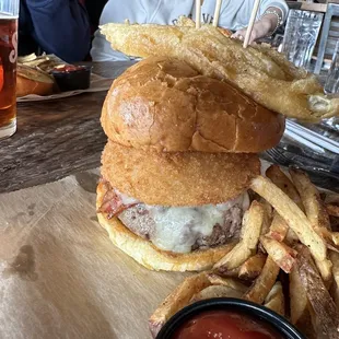 B3 burger from the side