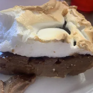Chocolate Meringue Pie made fresh daily!  Sooo perfect!