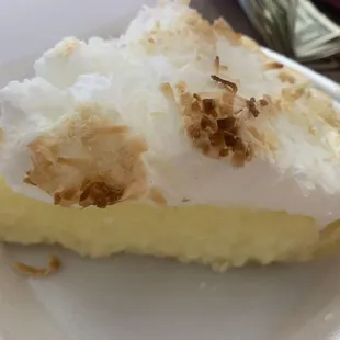 Coconut cream pie. Made fresh daily and still warm when we got it!