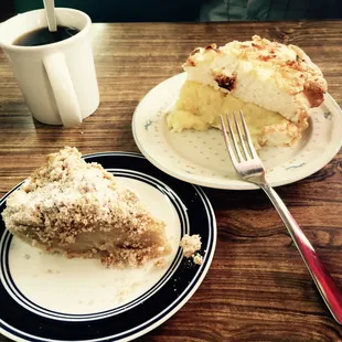 a slice of pie and a cup of coffee