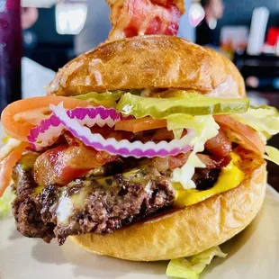 Yummy bacon cheeseburger