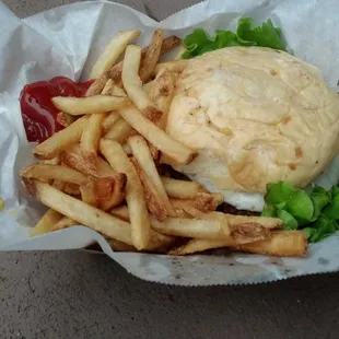 50/5O burger and fries