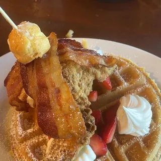 Full Bacon & Chicken Waffle Tower