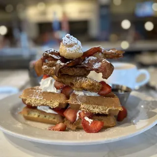 1/2 Bacon Chicken Waffle Tower