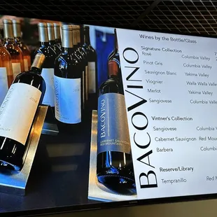 a variety of wines on display