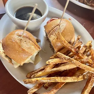 Burger melt, not seasoned but I enjoyed the fries.