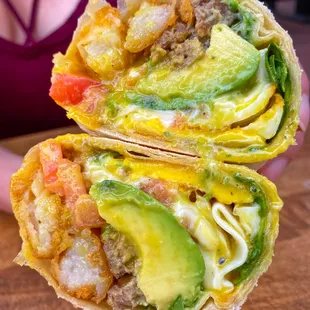 9 breakfast burrito options, including 3 plant-based options. Delicious sides too.