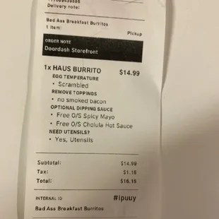 The receipt