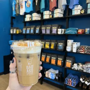 Latte with cold lava