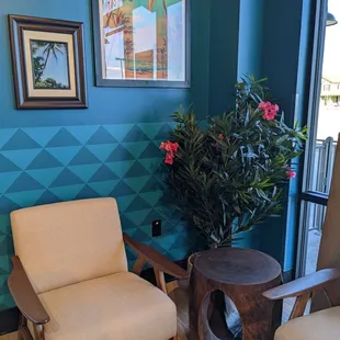 Cute indoor seating spots.