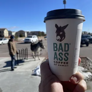 Monkey Mocha with side of mascot