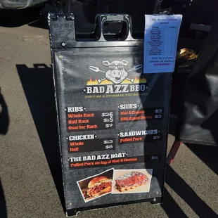 a menu for a bad azz bbq