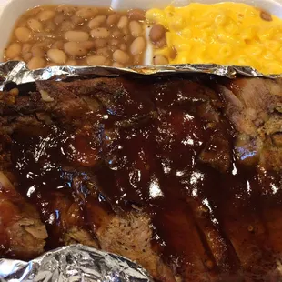 Ribs, beans, Mac &amp; Cheese