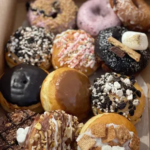 a box of assorted donuts