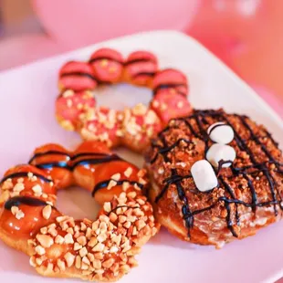 Feat. Assorted Donuts:  Caramel Nut Mochi Donut, S'morgasbord Donut, &amp; Strawberry Banana Cream Pie Donut!