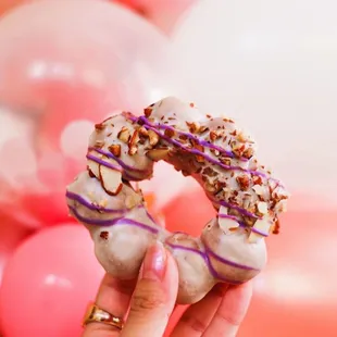 Feat. Cafe Ube Mochi Donut! One of the ube flavored donuts!! Love the coconut drizzle!