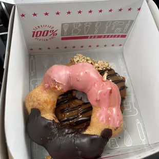 Strawberry-Chocolate Mochi Donut