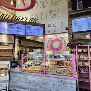 a display of pastries and pastries
