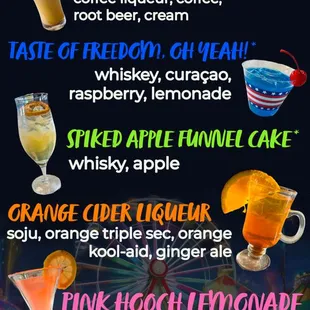Theme: Alameda City Fair Cocktail Event menu (summer 2024)