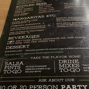 menu