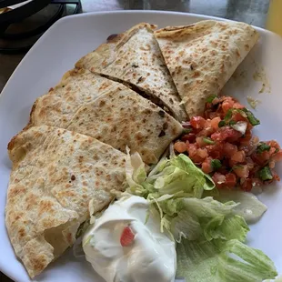 Chicken quesadillas.