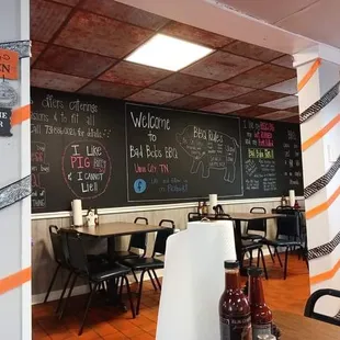 a blackboard with halloween decorations