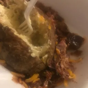 Bbq baked stuffed potato