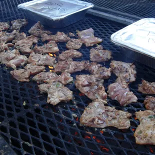 BBQ Chicken and bbq beans.