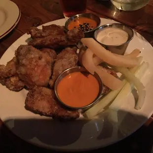 naked wings with sauce on the side