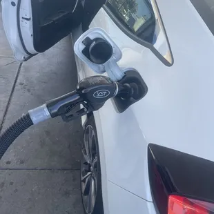 a car at a gas pump